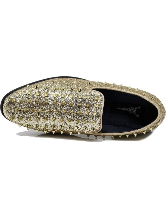Enzo Romeo Men\'s Gold Rubber Sole Vintage Loafers Slip On Classic Tuxedo Shoes main image 7